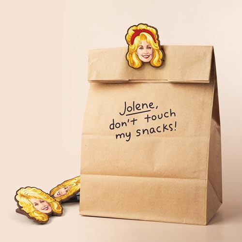 Dolly Parton Bag Clips Set of 4 - BPA-Free Plastic, Iconic Design