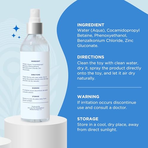 Secret Sensations 8 Fl Oz Adult Toy Cleaner Spray - Gentle & Effective Hygiene