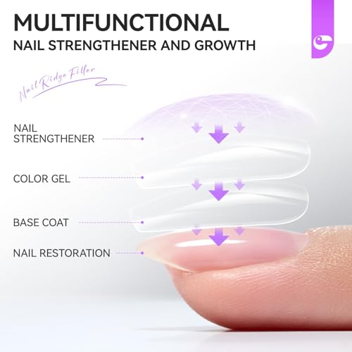 Gelike EC 8-in-1 Nail Ridge Filler & Strengthener for Damaged Nails