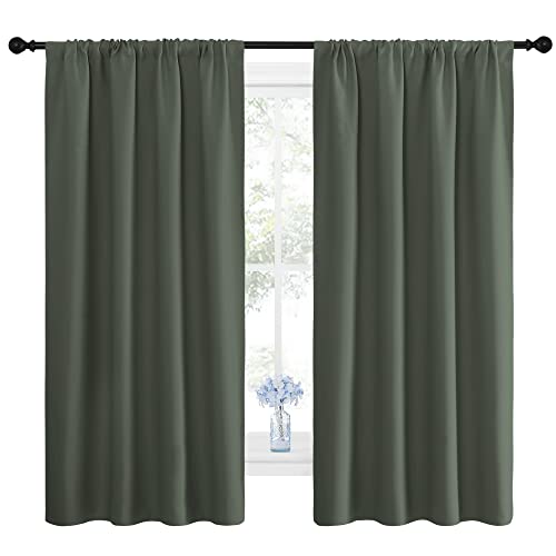 NICETOWN Dark Mallard Blackout Curtains 42x63 Inches, Pack of 2, Kid's Room
