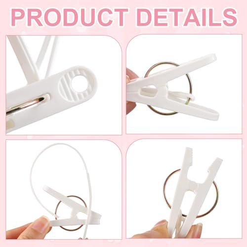Honeydak 30 Pack Baby Hangers with Clips for Pants & Socks, White