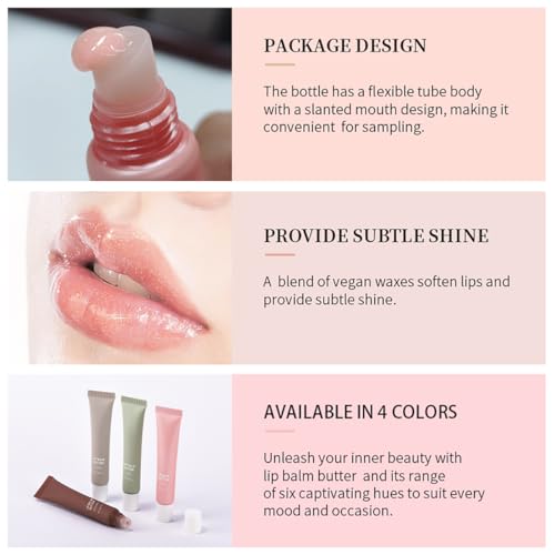 Zifeifeigs Butter Lip Balm Set - Hydrating & Non-Sticky Mint Gloss