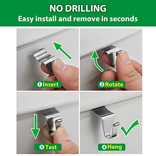 Booda Brand Heavy-Duty Stainless Steel Vinyl Siding Hooks - 10 Pack
