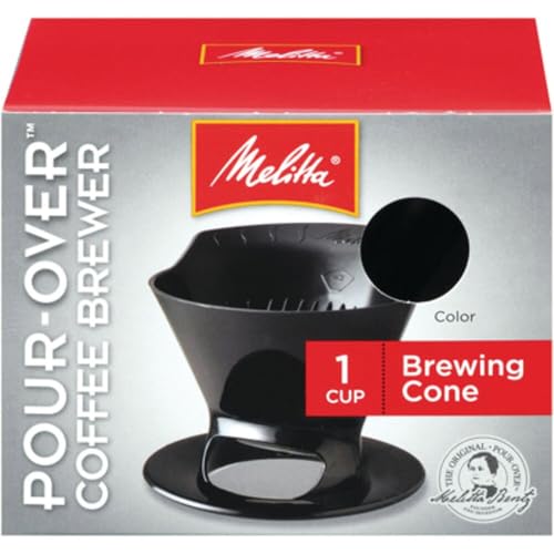 Melitta 1-Cup Black Pour-Over Coffee Maker with Filters