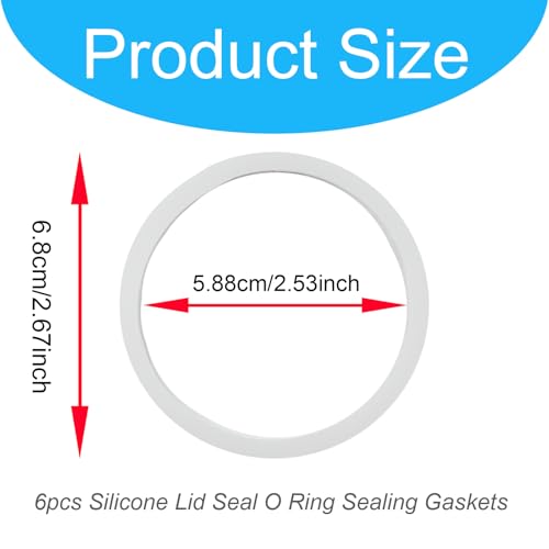 6 Pcs Bottle O Seal Ring Replacement Compatible with Owala FreeSip, Rubber Lid Gasket Replacement Bottle Accessories for Owala, Silicone Lid Seal O Ring Sealing Gaskets Replacement Parts for Owala