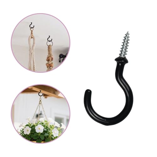 5 Pack Vinyl Coated Ceiling Hooks - 1.25 Inch Screw-in Mug Hooks