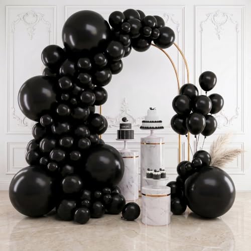 Black Balloon Arch Set - 154pcs Latex Balloons for Parties