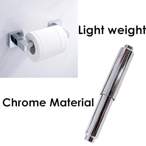 Universal Spring-Loaded Toilet Paper Roll Holder Replacement - 2 Pack Chrome
