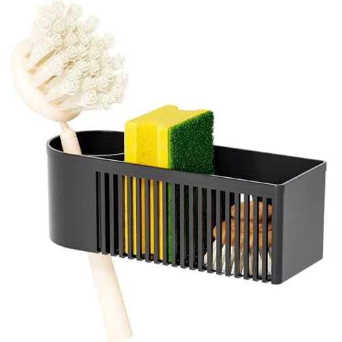 SuoXing Black Rustproof Sink Sponge Holder with Suction Cup