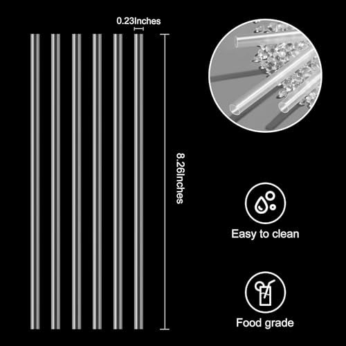 100 Individually Wrapped Clear Plastic Straws - BPA-Free Disposable Drinking Straws, 8.26" Long