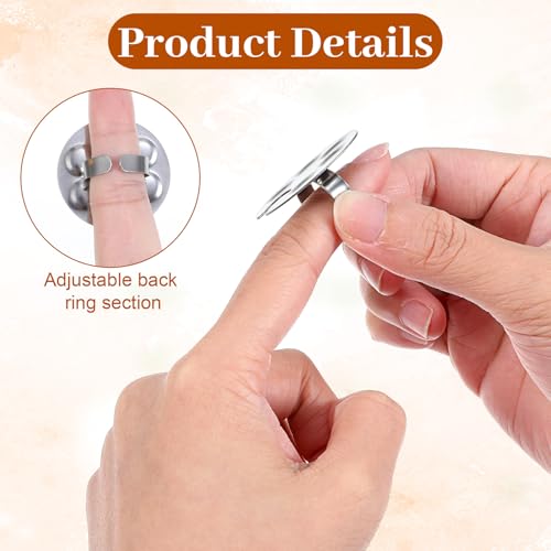 5-Pack Stainless Steel Nail Art Palette Ring Set for Polish Mixing