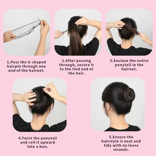 Invisible Hair Net & Pin Set - 20 Brown Hair Nets + 40 U-Pins