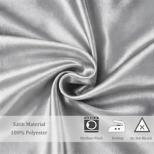 Silver Satin Chair Sashes 50 Pack Wedding Decorations Banquet Ribbons