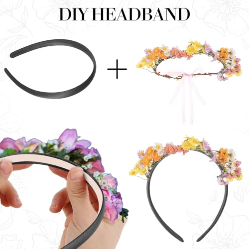 2Pcs Satin Wide Headbands for Women Girls Non-Slip Plain Hair Hoops