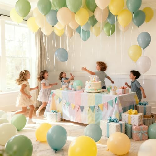 Sage Green & Dusty Blue Balloons Set - 60 Pcs for Parties