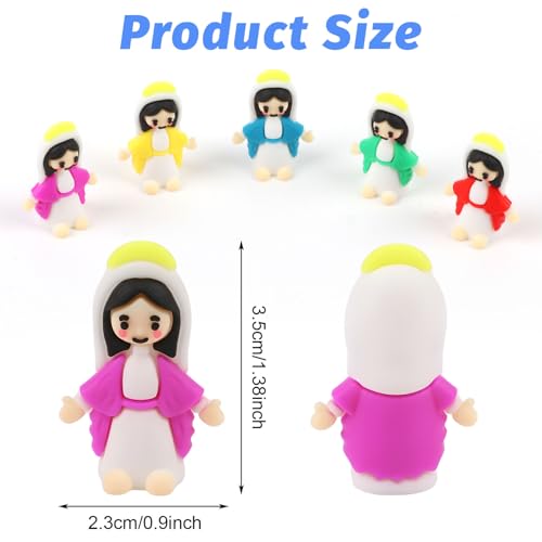30pcs Mini Virgin Mary Figurines - Multicolor Religious Party Favors