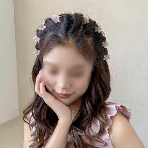 Mini Flower Hair Claw Clips - 20 Pcs Crystal Rhinestone Small Hair Barrettes