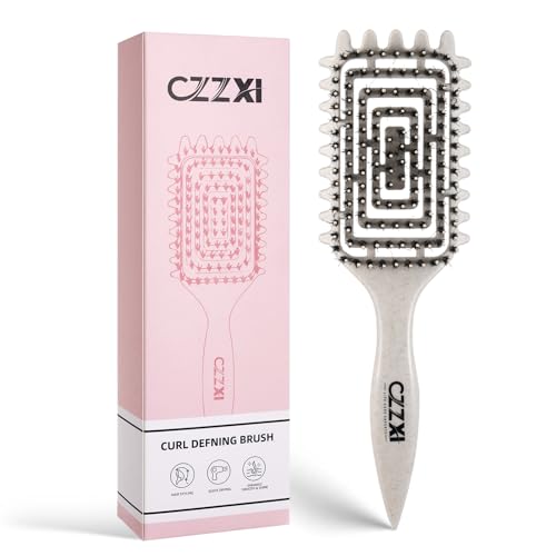 CZZXI Curly Hair Brush - Tangle-Free Defining Brush for Volume & Waves