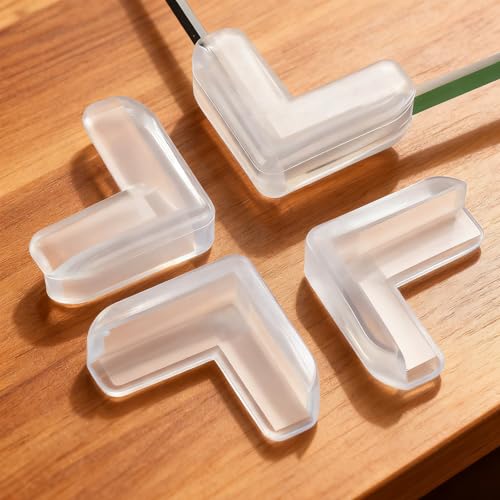 Transparent L-Shaped Corner Protectors - 12 Pack PVC Bumpers