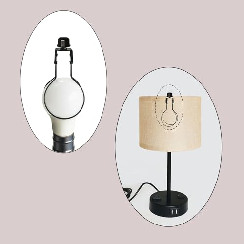 Clip-On Light Bulb Adapter with Finial Set - 2 Pack Black