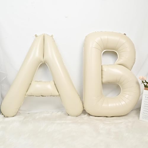 Dagelar 40 Inch Cream Letter A Foil Balloon Beige Party Decoration