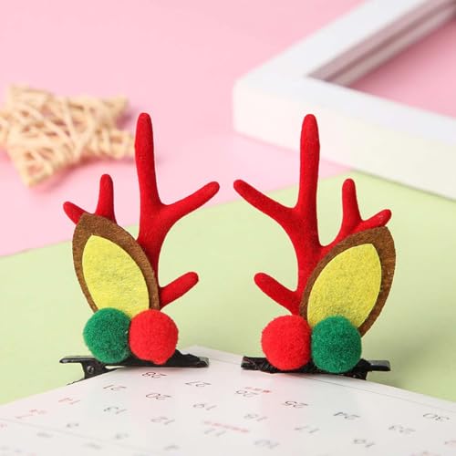 Christmas Antler Hair Clips Reindeer Deer Horn Hairpins 1 Pair