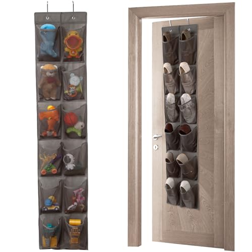 GOMAJI Over The Door Shoe Organizer with 12 Large Pockets