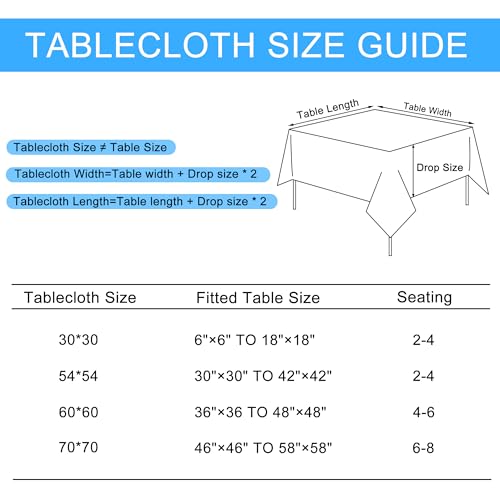 Hiasan Faux Linen Square Tablecloth 54 x 54 Inch Red for Holiday & Party