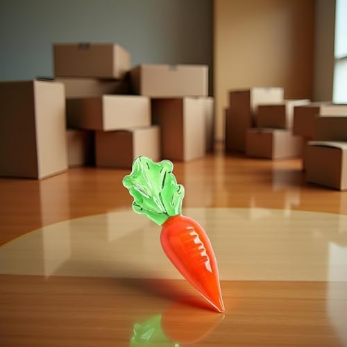 Myuiao Hand-Blown Glass Orange Miniature Figurine Desktop Decor