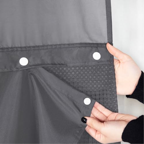 Fabric Snap-in Shower Curtain Liner Replacement - 70x54 Grey