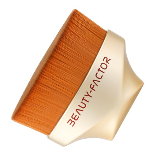 Flat Top Foundation Brush - Kabuki Makeup Brush with Case (Gold)