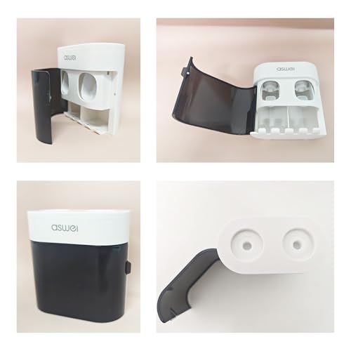 WINRIOO Wall Mounted Toothbrush Holder with Automatic Toothpaste Dispenser