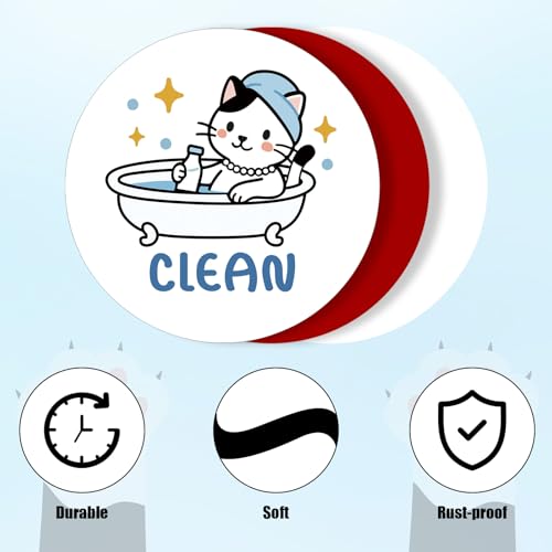 2-Piece Cat Clean Dirty Dishwasher Magnet Set - Double-Sided