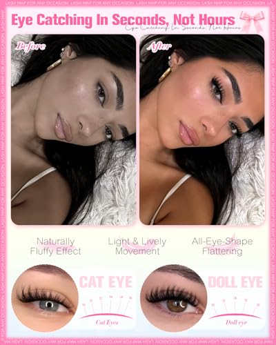 Wispy Lash Clusters 200Pcs Fluffy Individual Eyelash Extensions 10-16mm