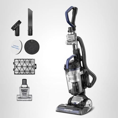 Eureka Upright Vacuum Cleaner for Carpet and Hard Floor,Powerful Vacuum with Dual Cyclone Suction,Swivel Steering,Anti-Tangle,Large Dust Cup,NEU612BL, Blue