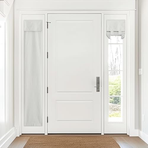NICETOWN 100% Blackout Sidelight Curtain, Adhesive No-Drill Door Window, 12x72