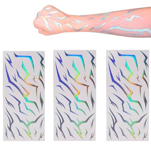 Kpop Mystic Symbol Temporary Tattoo Sheets - 3-Pack for Cosplay & Parties