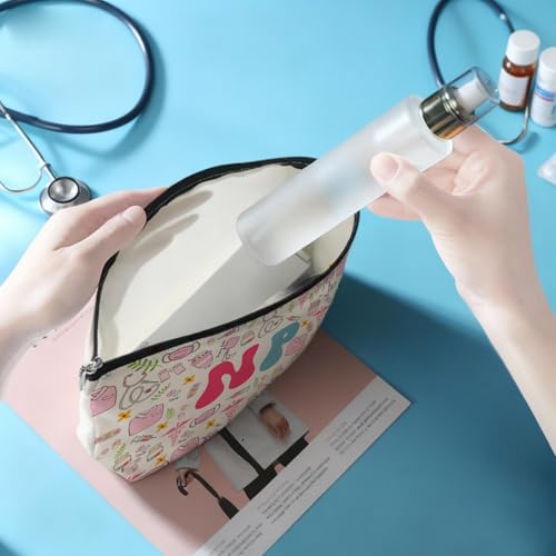 Nurse Makeup Bag Canvas Zipper Pouch for RN NP Graduation Gifts