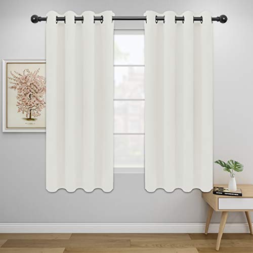Easy-Going Ivory Thermal Grommet Curtains Pack of 2 52x63 Inches – Soundproof, Energy Efficient Window Drapes