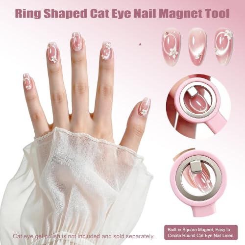 BOLOBLMEE Ring-Shaped Cat Eye Magnet for Nails - Hollow Circular Nail Art Tool
