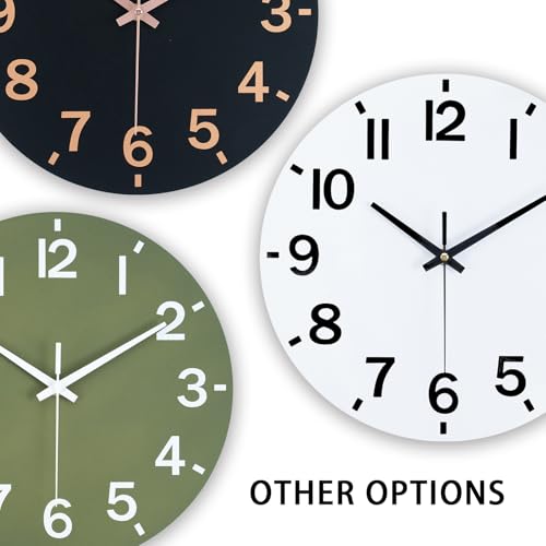 8-Inch Silent Wood Wall Clock - Modern Battery Operated Design
