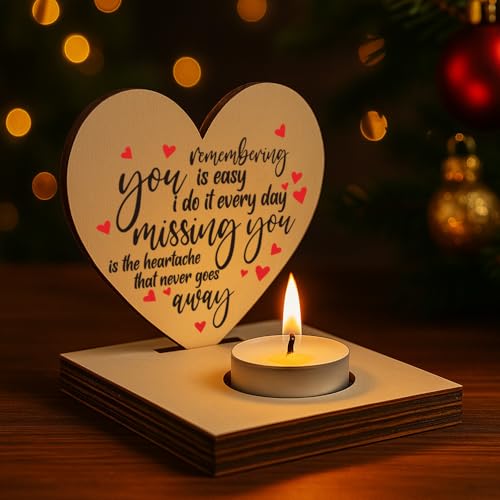 Heart Shaped Wooden Tealight Candle Holder with Angel Wings