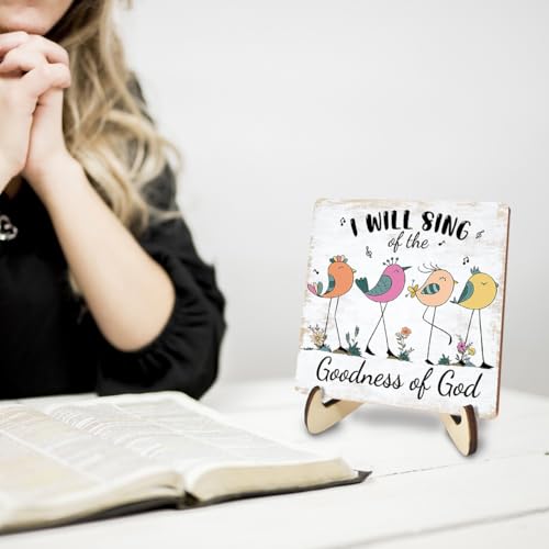 Inspirational Christian Wood Sign for Women - Rustic Desk Decor