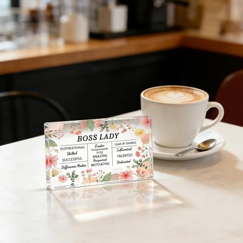 Boss Lady Acrylic Desk Plaque - Office Decor Gift for Female Manager