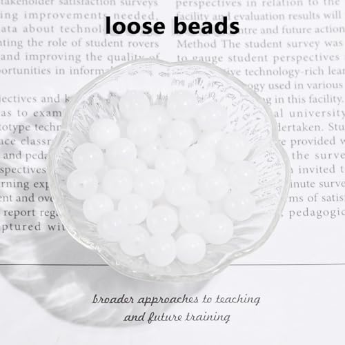 Natural White Jade Gemstone Round Loose Beads 10mm for DIY Jewelry Making