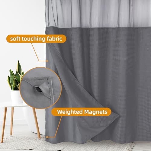 Fabric Snap-in Shower Curtain Liner Replacement - 70x54 Grey