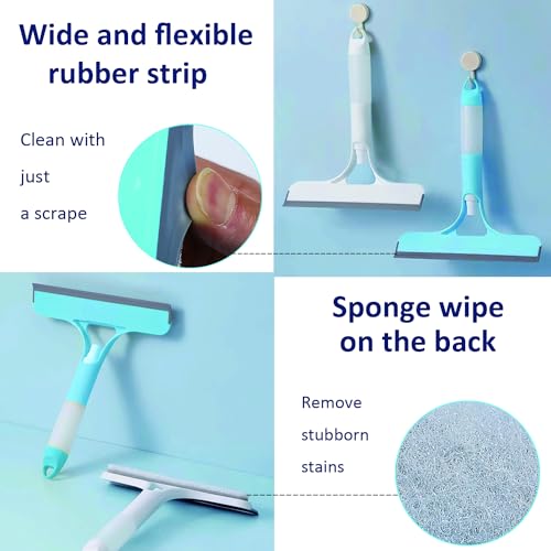 All-Purpose Shower Squeegee 2-Pack with Spray & Wiper for Glass & Surfaces