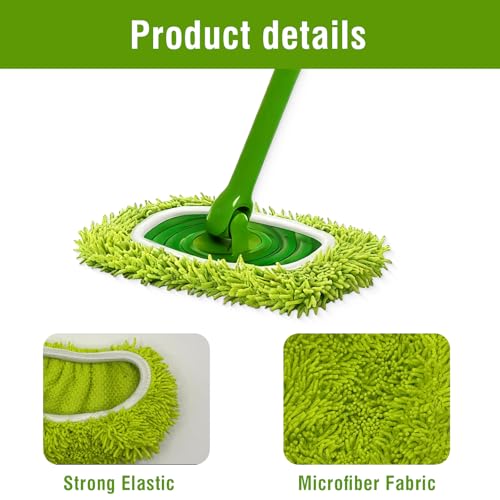 Wooyee Reusable Microfiber Mop Pads for Swiffer Sweeper (4 Pack)