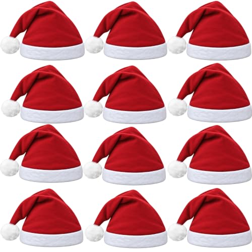 Seifar Christmas Santa Hats Bulk - Red and White Felt Costume Hats for Holiday Parties - Variation 56