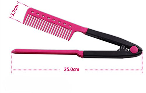 V Shaped Hair Straightening Comb DIY Salon Styling Brush